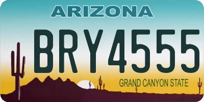 AZ license plate BRY4555