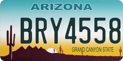 AZ license plate BRY4558