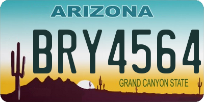 AZ license plate BRY4564