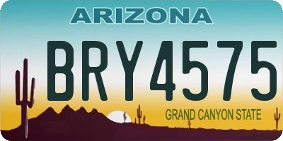 AZ license plate BRY4575