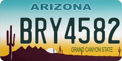 AZ license plate BRY4582