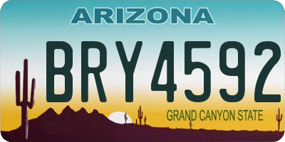 AZ license plate BRY4592