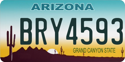 AZ license plate BRY4593
