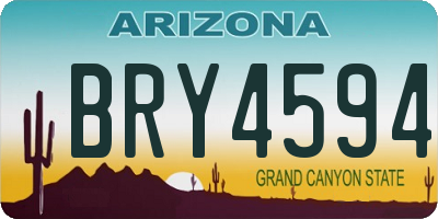 AZ license plate BRY4594