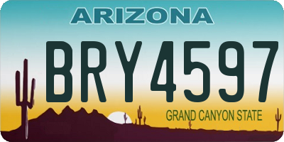 AZ license plate BRY4597