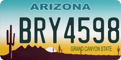 AZ license plate BRY4598