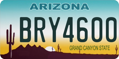 AZ license plate BRY4600