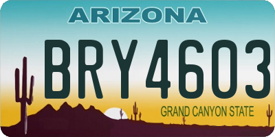 AZ license plate BRY4603