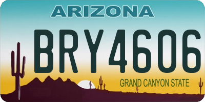 AZ license plate BRY4606