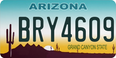 AZ license plate BRY4609