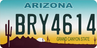 AZ license plate BRY4614