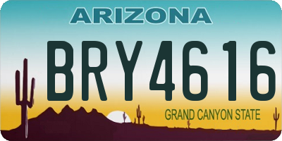 AZ license plate BRY4616