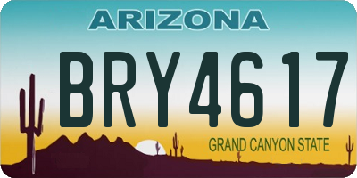 AZ license plate BRY4617