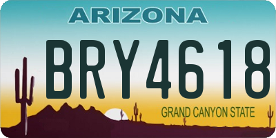 AZ license plate BRY4618