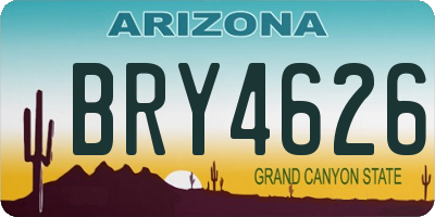 AZ license plate BRY4626