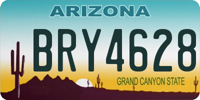 AZ license plate BRY4628