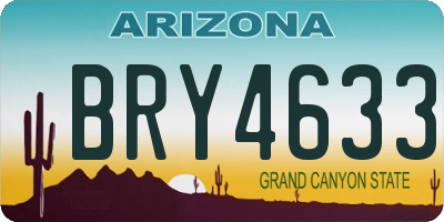 AZ license plate BRY4633