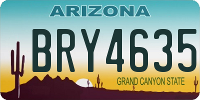 AZ license plate BRY4635