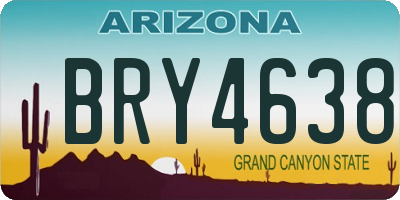 AZ license plate BRY4638