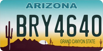 AZ license plate BRY4640