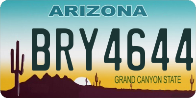 AZ license plate BRY4644