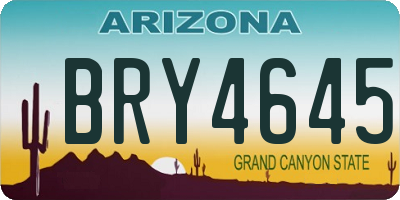 AZ license plate BRY4645