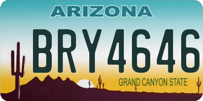 AZ license plate BRY4646