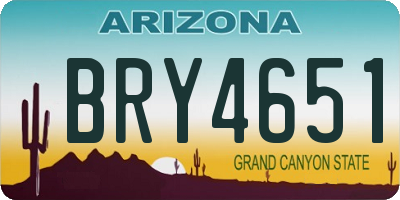 AZ license plate BRY4651