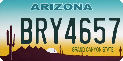 AZ license plate BRY4657