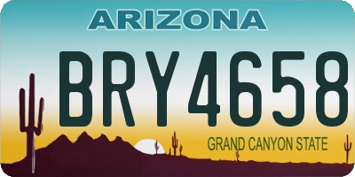 AZ license plate BRY4658