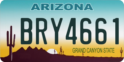 AZ license plate BRY4661