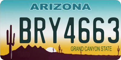 AZ license plate BRY4663