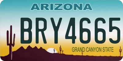 AZ license plate BRY4665