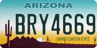 AZ license plate BRY4669
