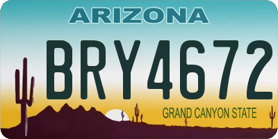 AZ license plate BRY4672