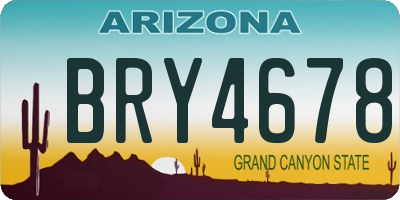 AZ license plate BRY4678
