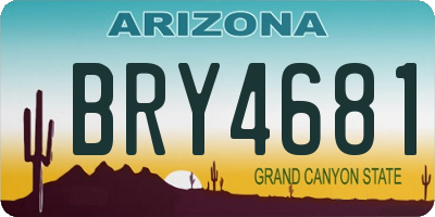 AZ license plate BRY4681