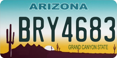 AZ license plate BRY4683