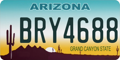 AZ license plate BRY4688