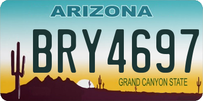 AZ license plate BRY4697