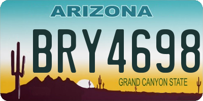 AZ license plate BRY4698