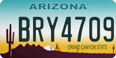 AZ license plate BRY4709