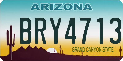 AZ license plate BRY4713