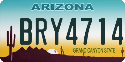 AZ license plate BRY4714