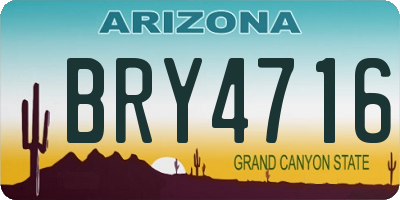 AZ license plate BRY4716