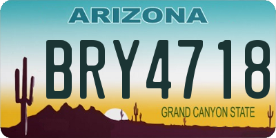 AZ license plate BRY4718