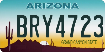 AZ license plate BRY4723