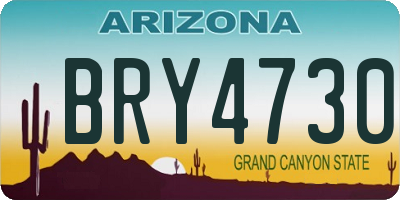 AZ license plate BRY4730