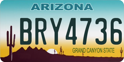 AZ license plate BRY4736
