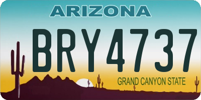 AZ license plate BRY4737